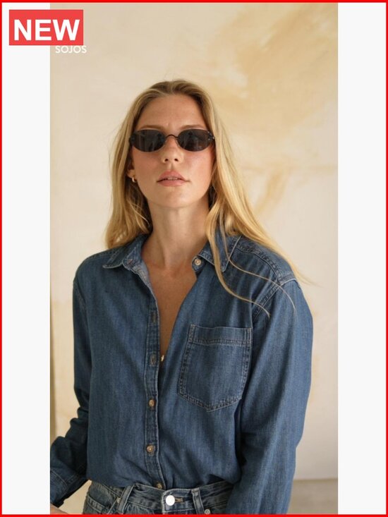 Retro Oval Sunglasses Women Trendy Rimless Vintage Narrow Shades